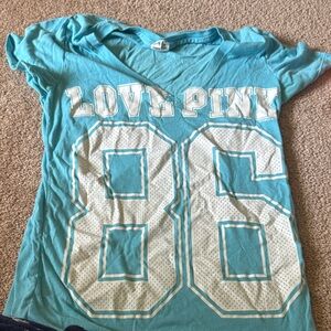 Vintage grail Victoria’s Secret pink yoga football tee 86 medium